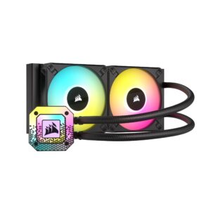 Corsair iCUE H100i ELITE CAPELLIX XT Liquid CPU Cooler - Two AF120 RGB Fans 240mm Radiator Intel LGA 1700 1200 115X 2066 AMD AM5 AM4 Included COMMANDER CORE Black