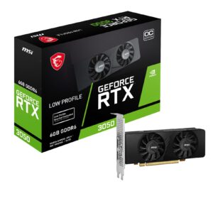 MSI GeForce RTX 3050 LP 6G OC Gaming Graphics Card - 6GB GDDR6 1492 MHz PCI Express Gen 4 96-bit 1x DP (v14a) 2x HDMI 21 (Supports 4K)