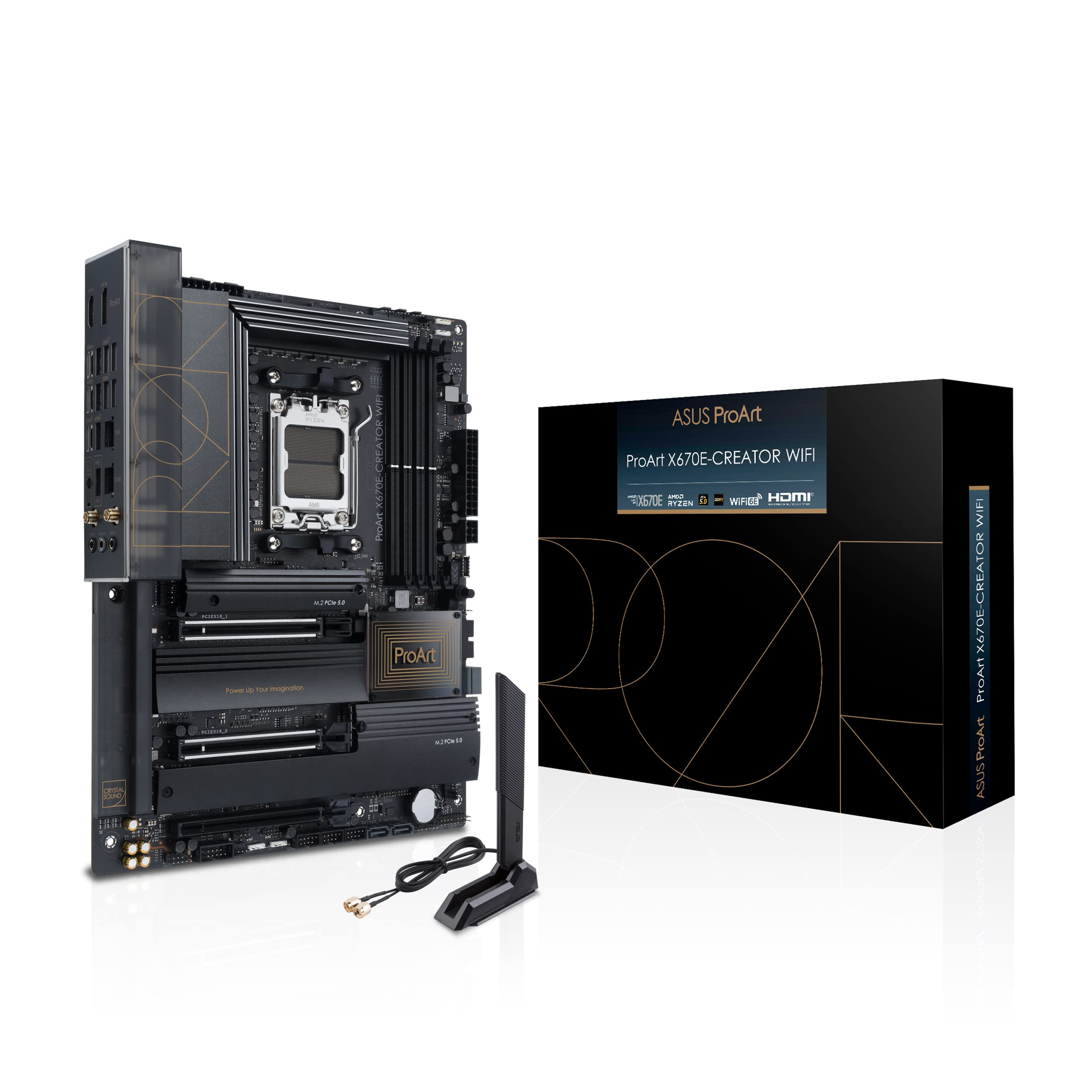 ASUS PROART X670E-CREATOR WIFI AMD X670 AM5 ATX 4 DDR5 HDMI 2 USB4 Wi-Fi 6E 25G & 10G LAN PD 30 60W PCIe5 4x M2