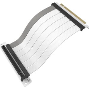 Cooler Master MasterAccessory Riser Cable PCIe 40 x16 300 mm V2 - EMI-Shielded Ultra-Flexible TPE Reinforced PCI Slots Gold Pin Connectors Protective ABS Casing White