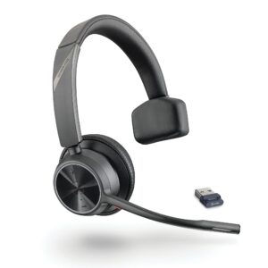 Plantronics Poly Voyager 4310 UC Wireless Headset - Single-Ear Bluetooth w/Noise-Canceling Boom Mic Long Battery Life Connect to PC/Mac/Mobile via Works w/Teams Zoom & More
