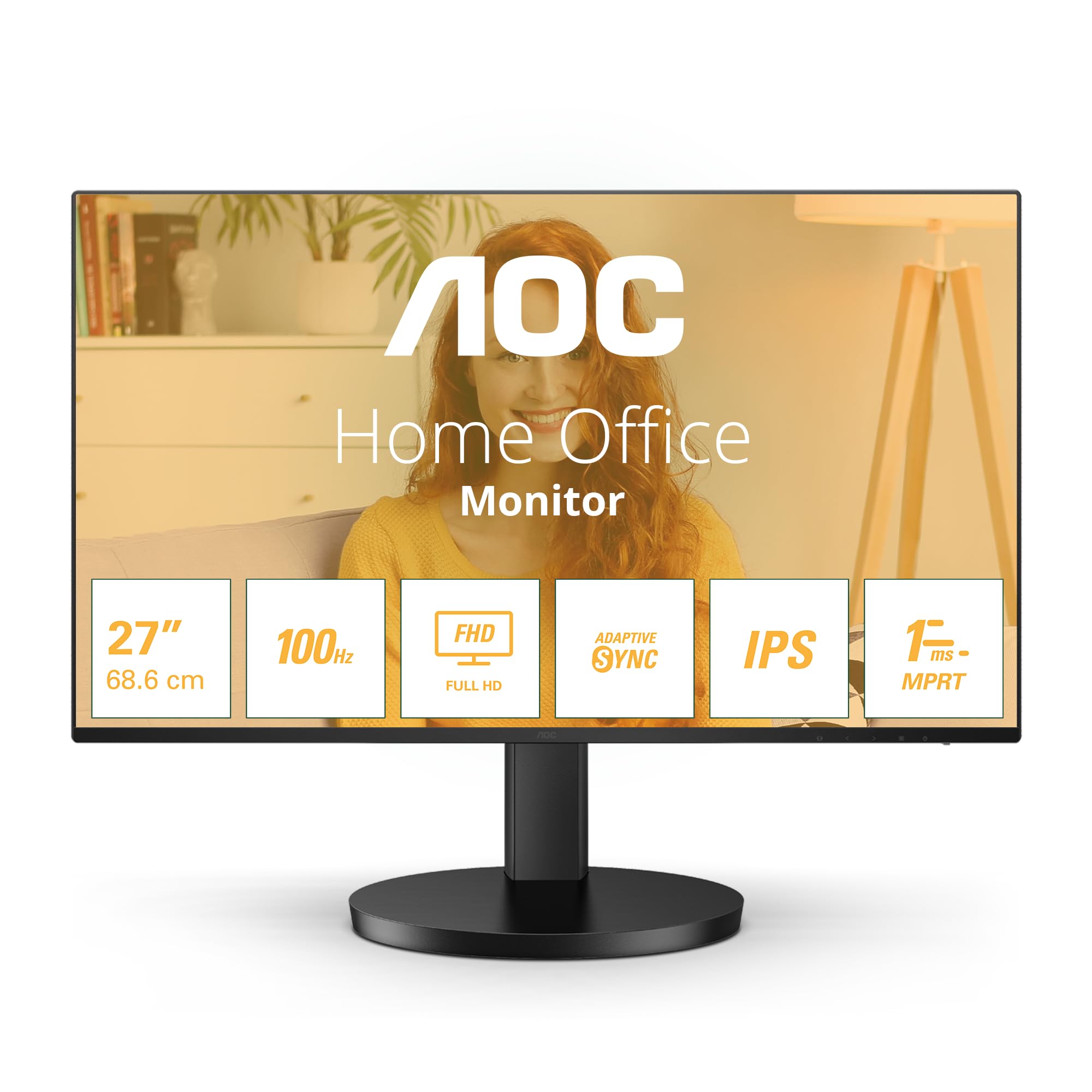 AOC 27B3HA2 - 27 Inch FHD Monitor 100Hz IPS 1ms FlickerFree Speakers 3 sided Frameless LowBlue Light (1920 x 1080 250 cd/m2 HDMI 20 / DP 14)