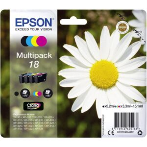 Epson Daisy 18 Multipack 4 Colour Claria Home Ink Cartridges (Black/Cyan/Magenta/Yellow)