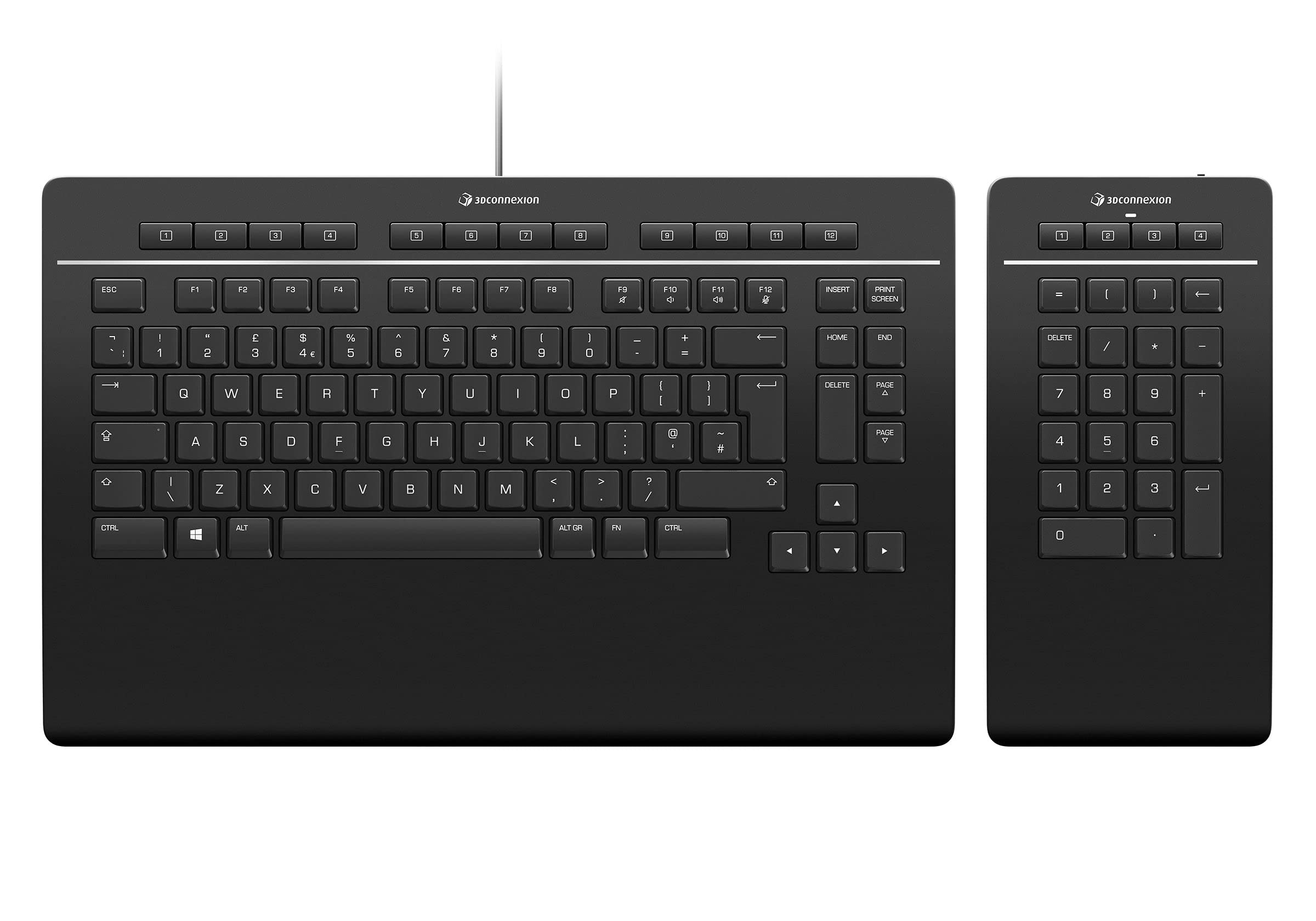 3Dconnexion Keyboard Pro with Numpad - and numeric pad set USB QWERTY UK
