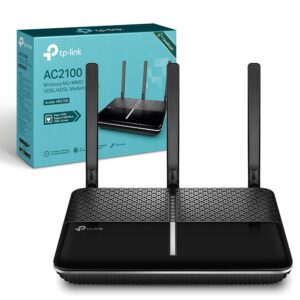 TP-Link AC2100 Wireless MU-MIMO VDSL/ADSL Modem Router Dual-Band Wi-Fi Speed Up To 21 Gbps OneMeshTM Versatile Connectivity 4 x Gigabit Ports +1x 30 USB Port Easy setup (Archer VR2100)