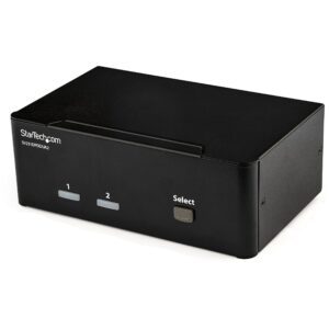 StarTechcom 2-Port DisplayPort KVM Switch - Dual-Monitor 4K 60 with Audio & USB Peripheral Support DP 12 Hub (SV231DPDDUA2)