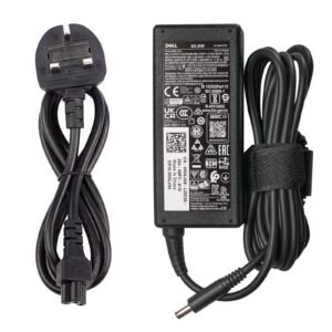 Dell 195V 334A 65W Slim Black Power Adapter with 45mm x 30mm Pin Size Charger Compatible Part Numbers 450-AECO 43NY4 MGJN9 G6J41 UK