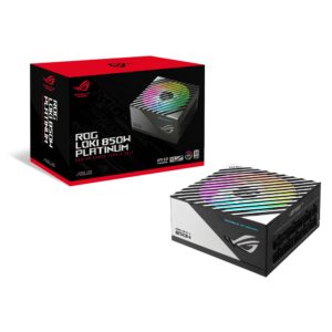 ASUS 850W ROG LOKI SFX-L Platinum PSU Small Form Factor Fully Modular 80+ 0dB Fan Button RGB ATX-to- SFX Bracket 10 Year Warranty