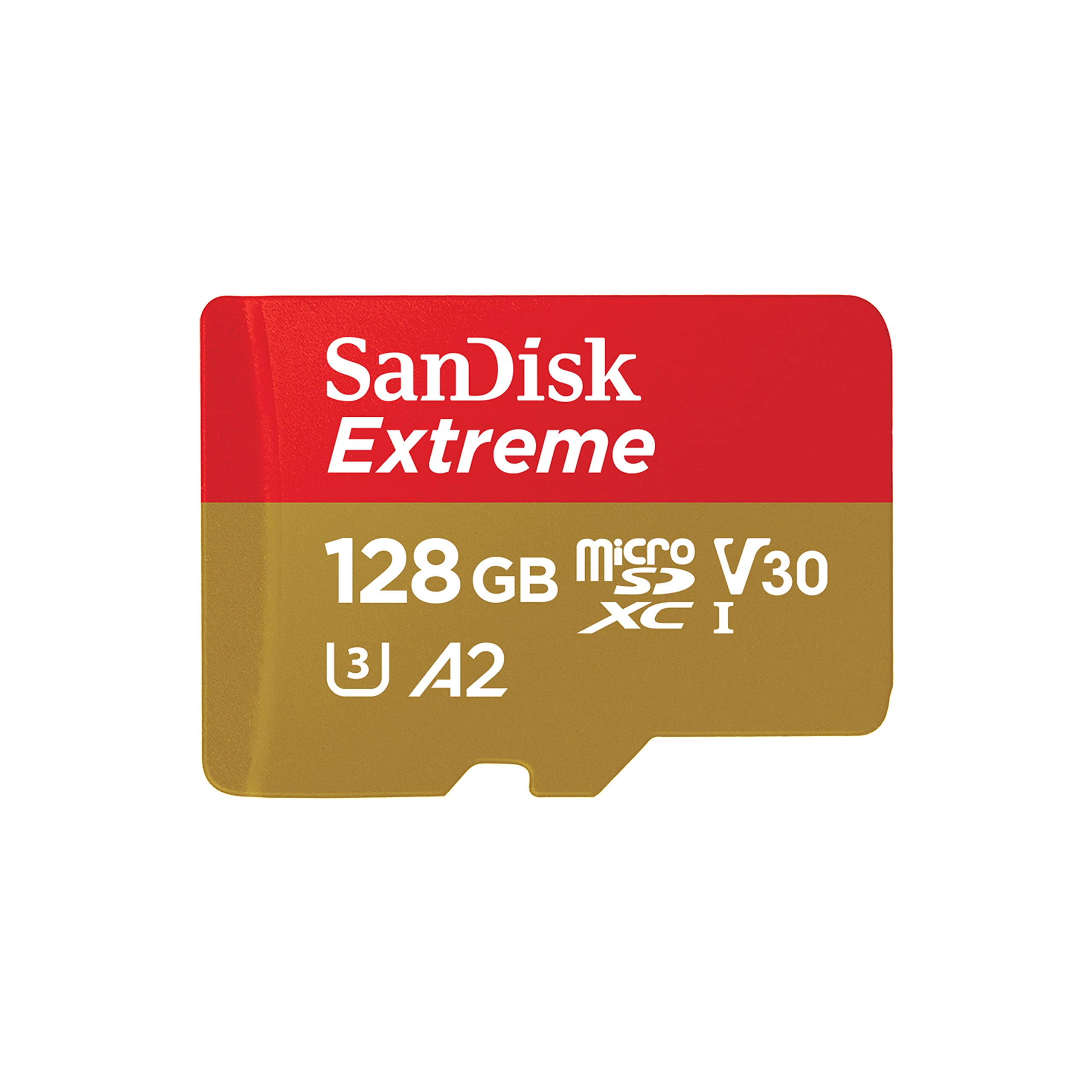 SanDisk 128GB Extreme microSDXC card +SD adapter microSD for smartphones action cameras drones V30 up to 190 MB/s QuickFlow Technology RescuePro Deluxe UHS-I 4k A2 U3