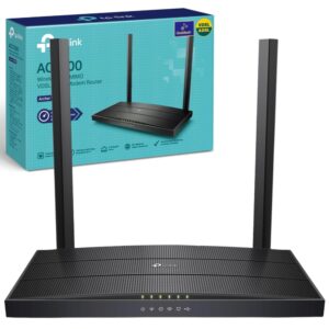 TP-Link AC1200 Wireless MU-MIMO VDSL/ADSL Modem Router Dual-Band Wi-Fi Speed Up To 12 Gbps OneMeshTM Versatile Connectivity 4 x Gigabit Ports +1x 20 USB Port Easy setup (Archer VR400)