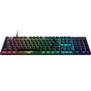 Razer DeathStalker V2 (Red Switch) - Optical Low-Profile Gaming Keyboard (Linear Switches Detachable Type CCable Laser-Etched Keycaps RGB Chroma) UK Layout Black