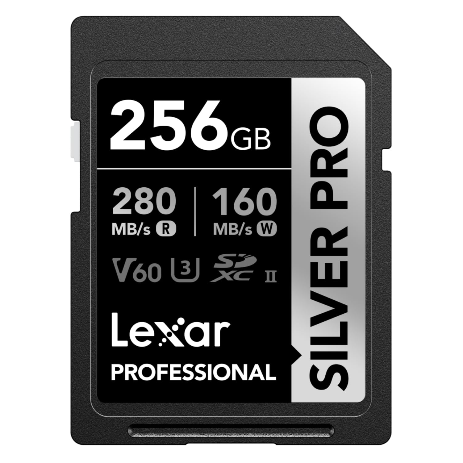 Lexar SILVER PRO SD Card 256GB UHS-II Memory V60 U3 C10 Up to 280MB/s Read 160MB/s Write SDXC for DSLR/Camera/Professional Photographer/Videographer/Enthusiast (LSDSIPR256G-BNNAA)