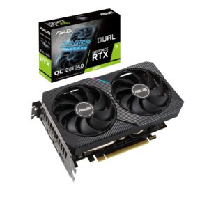 ASUS GeForce RTX 3060 12G DUAL V2 OC Gaming Graphics Card - 1867MHz Boost Clock GDDR6 PCIe Gen 4 DLSS 2 1x DP v14a 1 x HDMI 21 DVI-D (Supports 4K)