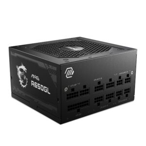 MSI MAG A650GL Power Supply Unit 650W 80 Plus Gold multiple generations GPU Support Fully Modular120mm FDB fan Black Flat Cables 7 Year Warranty