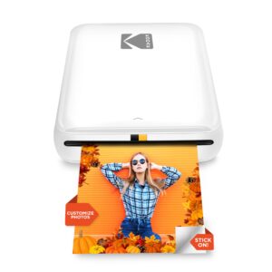 KODAK Step Instant Smartphone Photo Printer - Portable Mini Color Wireless Mobile Zink 2x3 Inch Sticky-Back Photos Bluetooth Compatible with iOS & Android Devices Fun Editing App White