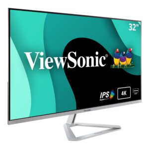 ViewSonic VX3276-4K-MHD 32 Inch 4K Ultra HD Monitor with HDR10 Support 2 x HDMI DisplayPort Mini Eye Care for Work and Entertainment at Home