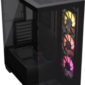 Corsair 3500X ARGB Mid-Tower ATX PC Case Panoramic Tempered Glass Reverse Connection Motherboard Compatible 3x RS120 Fans Included Black