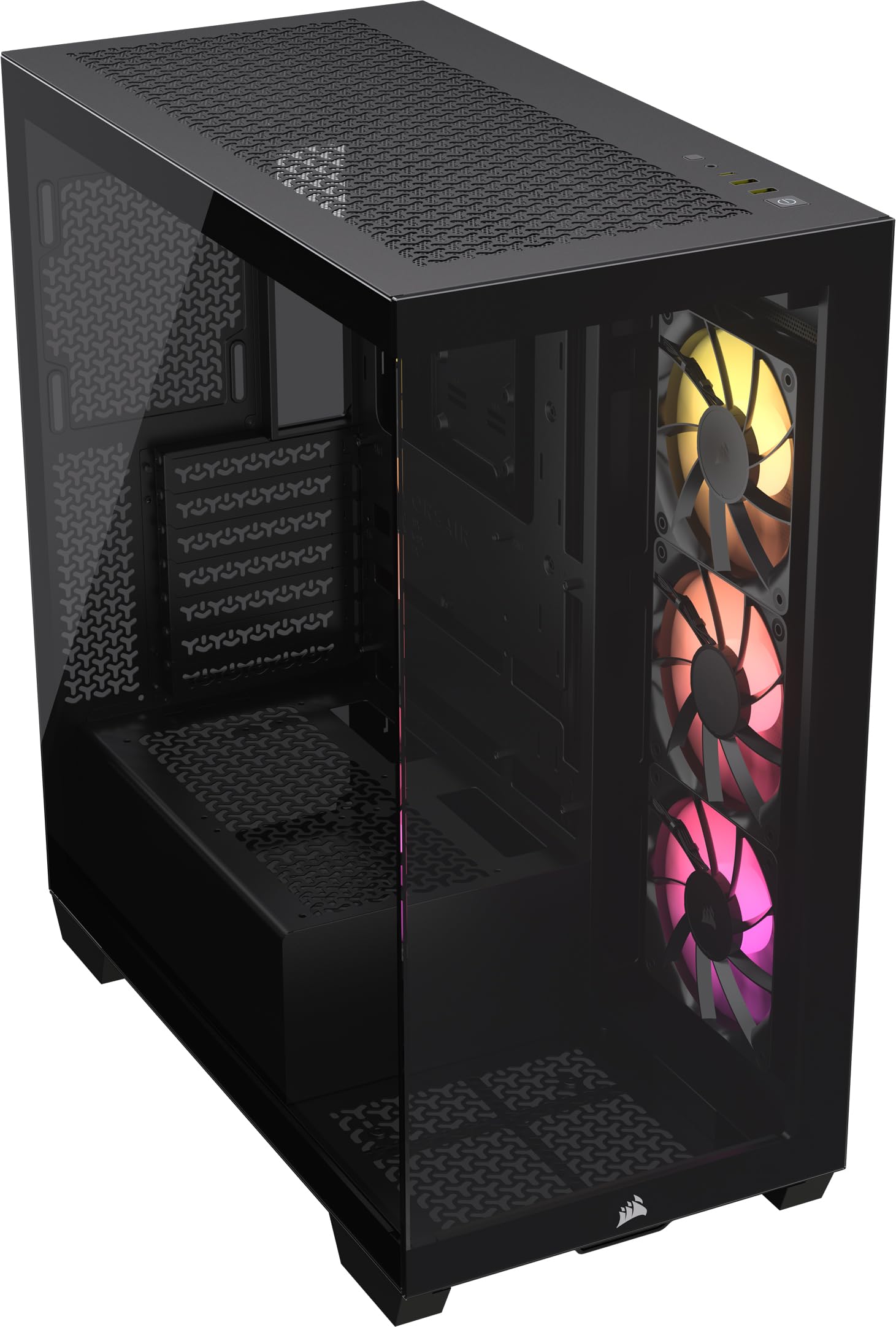Corsair 3500X ARGB Mid-Tower ATX PC Case Panoramic Tempered Glass Reverse Connection Motherboard Compatible 3x RS120 Fans Included Black