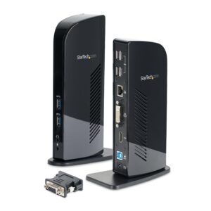 StarTechcom USB 30 Dual Monitor Docking Station with HDMI and DVI/VGA 6x USB-A Ports Ethernet Audio Type-A Hub Universal Laptop Dock - Windows/macOS/ChromeOS (USB3SDOCKHD)