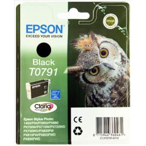 Epson Original T0791 Ink Cartrdge for Stylus Photo 1400 (Owl) Black Genuine