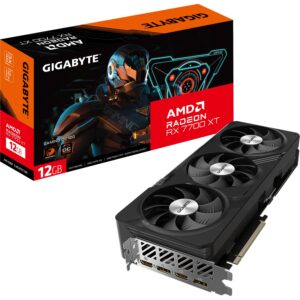 Gigabyte Radeon RX 7700 XT GAMING OC 12GB Graphics Card - GDDR6 192-bit Windforce cooling system Metal back plate DP 21 HDMI AMD RDNA 3 architecture GV-R77XTGAMING OC-12GD