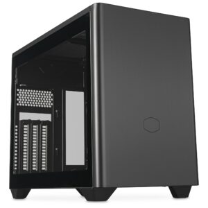 Cooler Master MasterBox NR200P V2 Mini ITX Computer Case - Glass Side Panel Vertical GPU Layout PCIe 40 x16 Riser Cable Tool-Free 360 Degree Access 120mm PWM Fan USB 32 Gen 2x2 Type-C