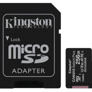 Kingston Canvas Select Plus microSD Card SDCS2/256 GB Class 10 (SD Adapter Included)