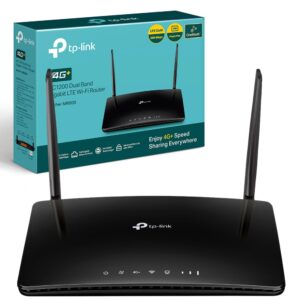 TP-Link AC1200 4G+ Cat6 Wireless Dual Band Gigabit Router 4G/3G Network SIM Slot Unlocked MU-MIMO technology No Configuration required Support Guest & Parental Control (Archer MR600)