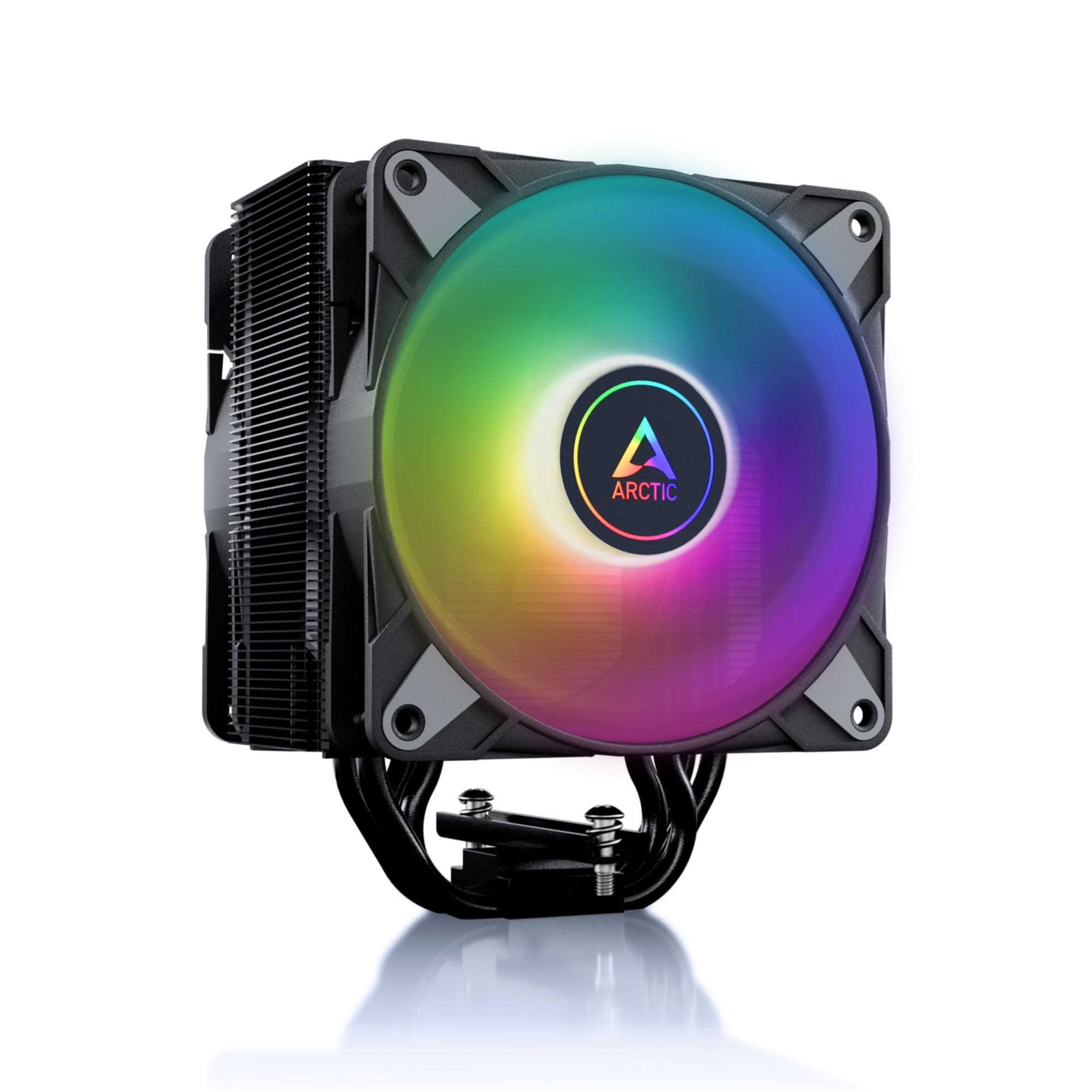 ARCTIC Freezer 36 A-RGB- Single-tower CPU cooler with push-pull two pressure-optimised 120 mm P fans and ARGB lighting fluid dynamic bearing 200-2000 rpm 4 heatpipes incl MX-6- Black