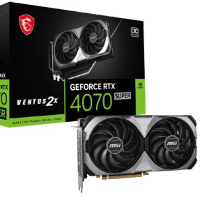 MSI GeForce RTX 4070 SUPER 12G VENTUS 2X OC Gaming Graphics Card - 12GB GDDR6X PCI Express Gen 4 192-bit 3x DP v 14a HDMI 21a (Supports 4K & 8K HDR)