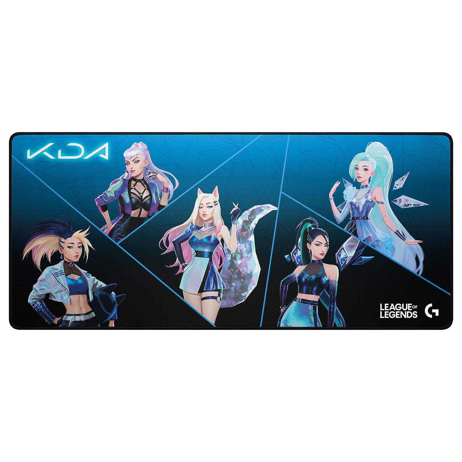 Logitech G840 K/DA XL Cloth Gaming Mouse Mat - 3 mm Thin Pad Stable Rubber Base Official League of Legends Gear Multicolor