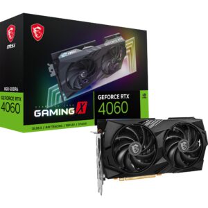 MSI GeForce RTX 4060 GAMING X 8G Graphics Card - GPU 8GB GDDR6 (17Gbps/128-bit) PCIe 40 TWIN FROZR 9 (2 TORX Fan 50) RGB HDMI 21 DisplayPort 14a