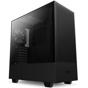 NZXT H5 Flow - CC-H51FB-01 ATX Mid Tower PC Gaming Case Front I/O USB Type-C Port Quick-Release Tempered Glass Side Panel Black