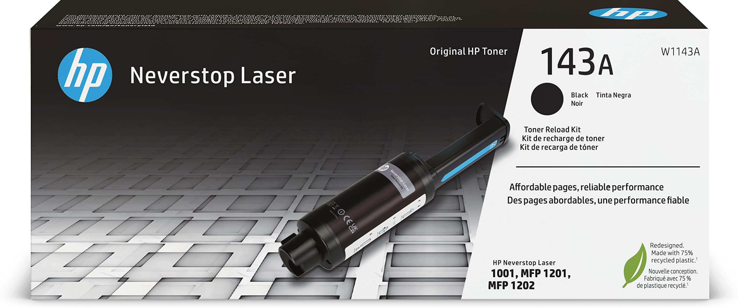 HP W1143A 143A Original Neverstop Toner Reload Kit Black Single Pack Standard