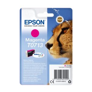 Epson T0713 Cheetah Magenta Genuine DURABrite Ultra Ink