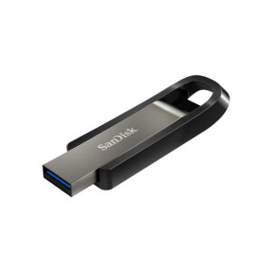 SanDisk 128GB Extreme Go USB 32 Flash Drive High speed up to 395 MB/s read speeds 180 write Secure Access RescuePRO data recovery software durable casing