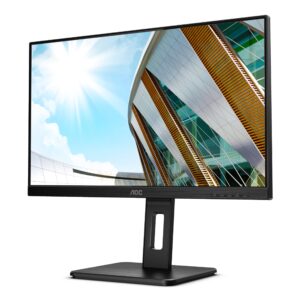 AOC Q24P2Q - 24 Inch QHD Monitor 75Hz 4ms IPS USB Hub Height Adjust Flicker Free Pivot (2560x1440 @75Hz 250cd/m HDMI 14 x 1 DisplayPort 12 VGA 32 4)