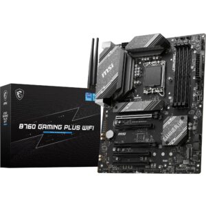 MSI B760 GAMING PLUS WIFI Motherboard ATX - Supports Intel 12th & 13th Gen Core Processors LGA 1700 75A DrMOS VRM DDR5 Memory Boost 6800+MHz/OC PCIe 40 x16 M2 Gen4 Wi-Fi 6E