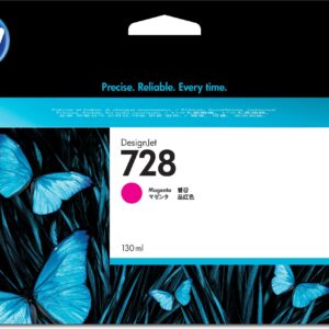 HP 728 F9J66A Magenta 130-ml Genuine Ink Cartridge with Original DesignJet for T730 and T830 Large Format Plotter Printers 729 Printhead