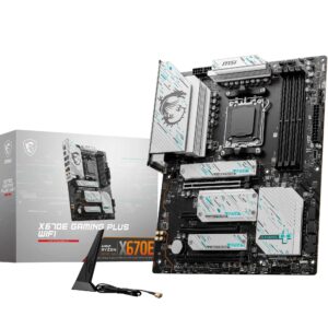 MSI X670E GAMING PLUS WIFI Motherboard ATX - Supports AMD Ryzen 9000 / 8000 7000 Series Processors AM5 80A SPS VRM DDR5 Memory Boost 7800+ MHz/OC PCIe 50 x16 M2 Gen5 Wi-Fi 6E