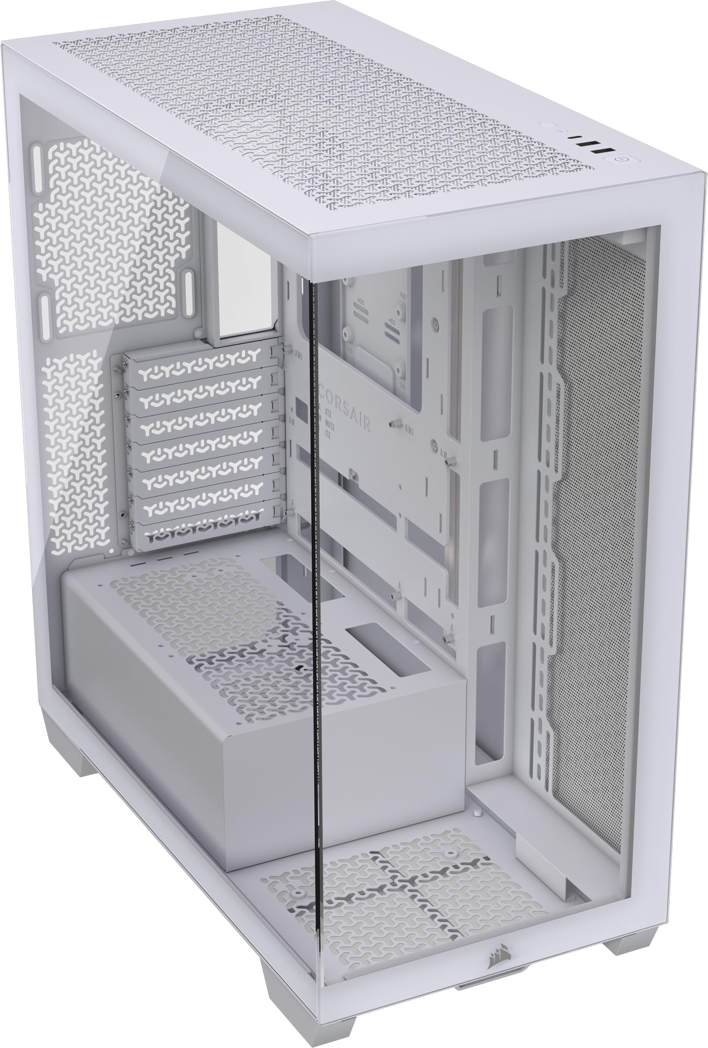 Corsair 3500X Mid-Tower ATX PC Case Panoramic Tempered Glass Reverse Connection Motherboard Compatible No Fans Included White