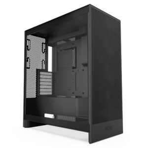 NZXT H7 Flow Mid-Tower ATX Airflow Case Supports 3 x 120mm Fans in Bottom for Direct GPU Cooling Includes Front 420mm Radiator Support Cable Management Black