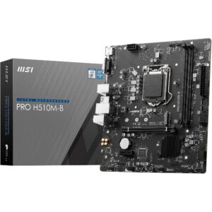 MSI PRO H510M-B Motherboard Micro-ATX - Supports Intel Core 10th Gen Processors LGA 1200 1700 2 x DIMMs (3200MHz) 1 PCIe 30 x16 USB 32 Gen1 1G LAN HDMI 14