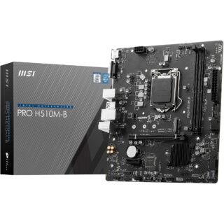 MSI PRO H510M-B Motherboard Micro-ATX - Supports Intel Core 10th Gen Processors LGA 1200 1700 2 x DIMMs (3200MHz) 1 PCIe 30 x16 USB 32 Gen1 1G LAN HDMI 14