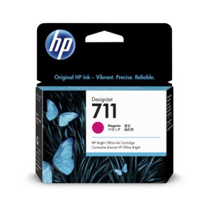 HP 711 CZ131A Magenta 29-ml Genuine Ink Cartridge with Original DesignJet T120 T125 T130 T520 T525 T530 Large Format Plotter Printers Printhead