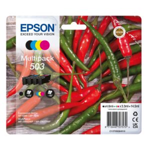 Epson 503 Chillies Genuine Multipack 4-colours Ink Cartridges - C13T09Q64010
