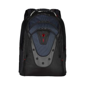Wenger Ibex 600638 17 Inch Laptop Backpack with Dedicated Tablet Pocket Shock Absorbing Shoulder Straps Water-Resistant Design Ideal for Travel Work School Commuting Blue 28 x 37 47 cm