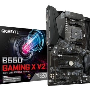 Gigabyte B550 Gaming X V2 Motherboard - Supports AMD Ryzen 5000 Series AM4 CPUs 10+3 Phases Digital Twin Power Design up to 4733MHz DDR4 (OC) 2xPCIe 30 M2 GbE LAN USB 32 Gen1