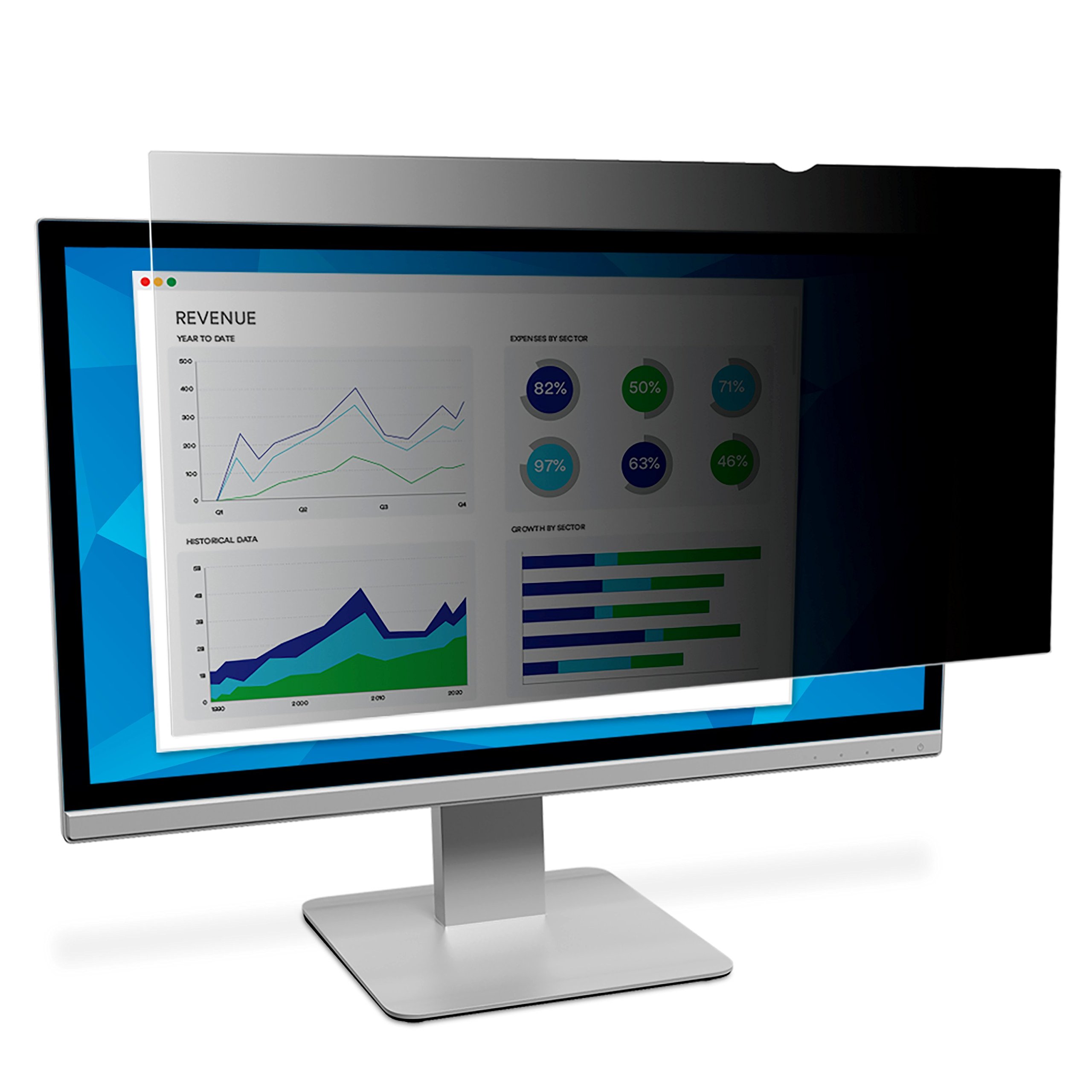 3M Privacy Filter for 24 inch widescreen LCD monitor Black anti-glare screen Protect data from visual hacking