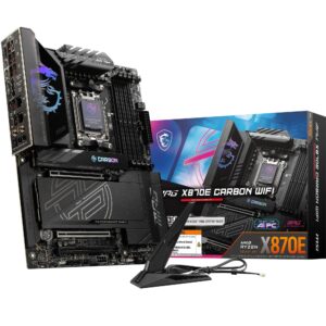 MSI MPG X870E CARBON WIFI Motherboard ATX - Supports AMD Ryzen 9000 / 8000 7000 Processors AM5 110A SPS VRM DDR5 Memory Boost 8400+MT/s (OC) PCIe 50 x16 & 40 M2 Gen5 Wi-Fi 7 5G LAN
